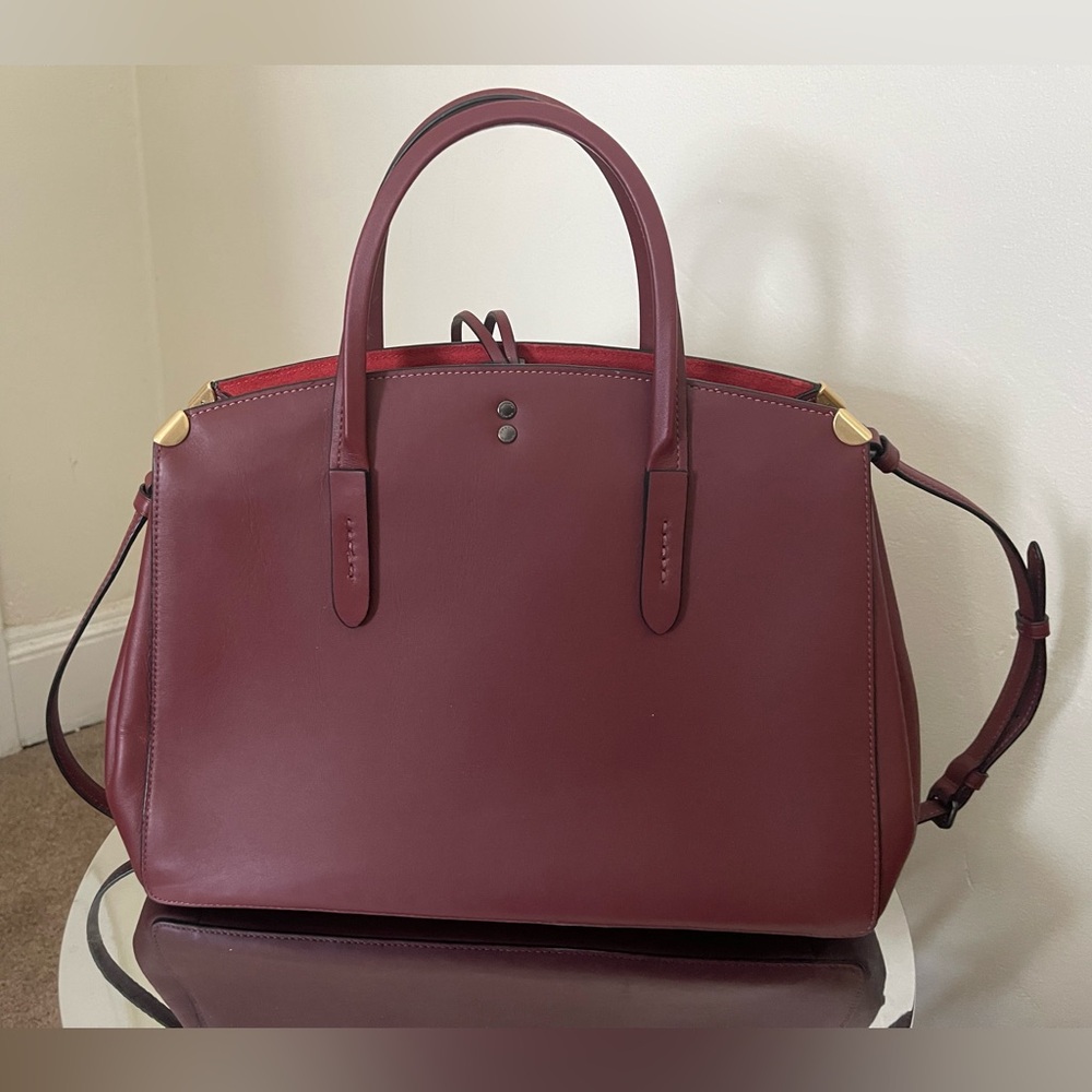 NWT Burgundy Coach Glovetanned Leather Cooper Carryall Tote - Picture 3 of 8